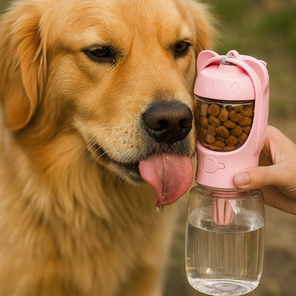 Gourdes pour chien​  2 en 1 rose format compacte design