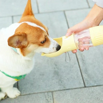Gourdes pour chiens deux en un jaune design chat robuste