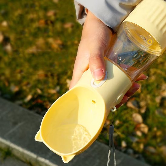 Gourdes pour chiens deux en un jaune qualité alimentaire design chat