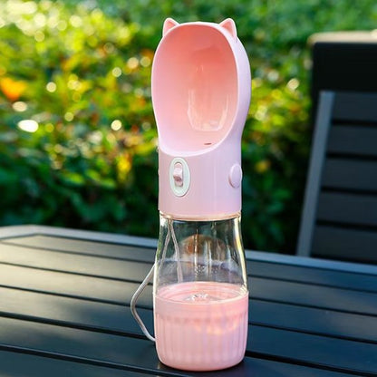Gourdes pour chiens deux en un rose pastel design chat