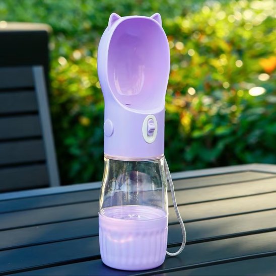 Gourdes pour chiens deux en un violet pastel design chat
