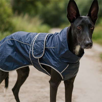 grand chien avec Imperméable pour chien​ bleu marine robuste 