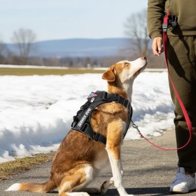 Harnais anti traction chien noir CalmWalk confortable