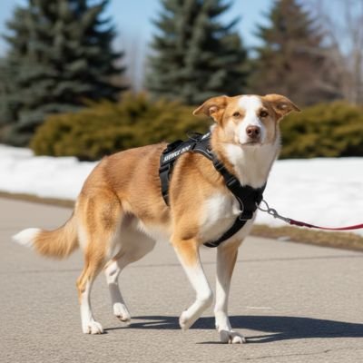 Harnais anti traction chien noir CalmWalk rosbute