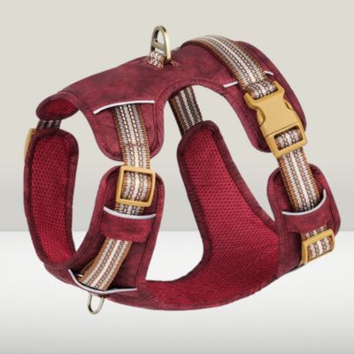 harnais-anti-traction-chien-reflechissant-rouge