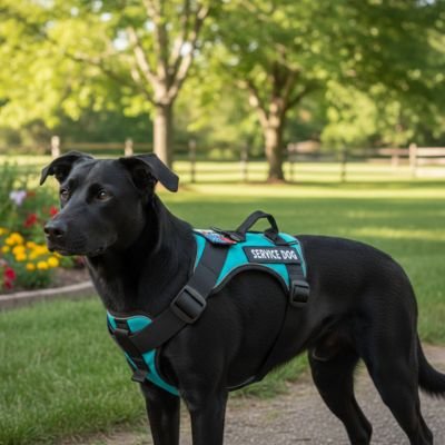 Harnais anti traction chien vert CalmWalk rembourée
