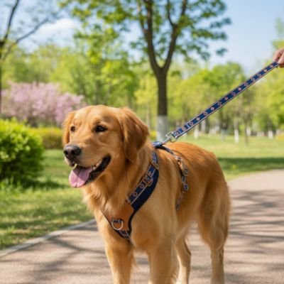 Harnais anti traction noir sans traction golden cooldog