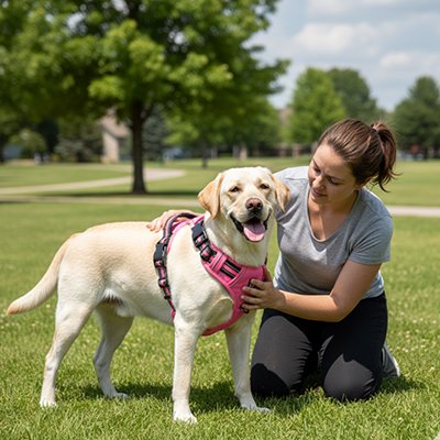 harnais-chien-rose-labrador-heureux-tractionzero