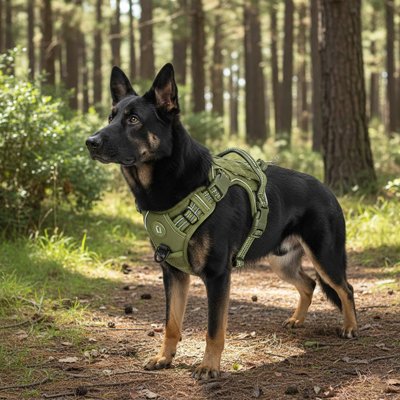 Harnais chien tactique ZéroTrac kaki militaire