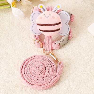 Harnais chiot design abeille couleur rose BeePet