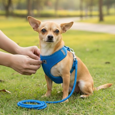 Harnais pour chien GentleWalk bleu respirant