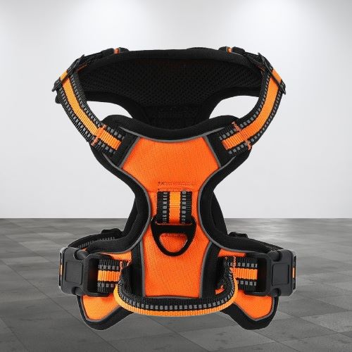 harnais-pour-chien-orange-reflechissant