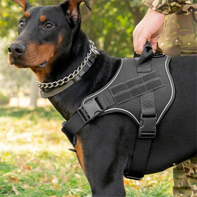 Harnais tactique chien PawTrek noir robuste