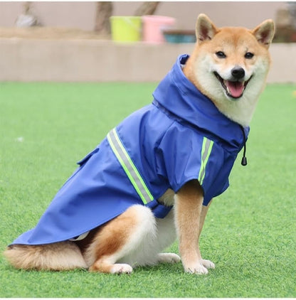 impermeable-chien-bleu-bande-reflechissante-haute-vivibilite-texleon