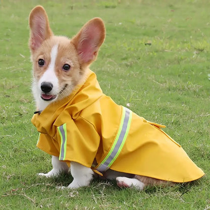 impermeable-chien-jaune-bande-reflechissante-haute-visibilite-texleon
