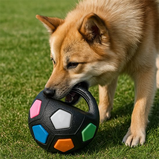 Jouet chien FootPet noir avec gros chien jeu parc 
