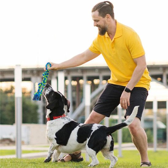 Jouet chien indestructible UltraCorde bleu jeu traction maître chien