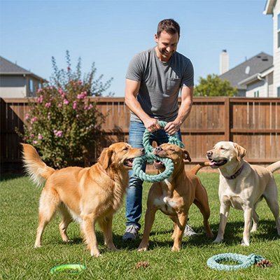 Jouet indestructible pour Chien RuffRing jeu interactif maître et chiens