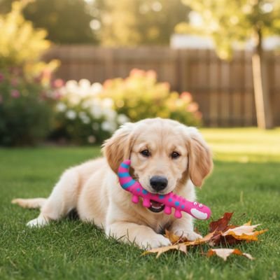 Jouet pour Chien LizardGrip rose chiot golden 