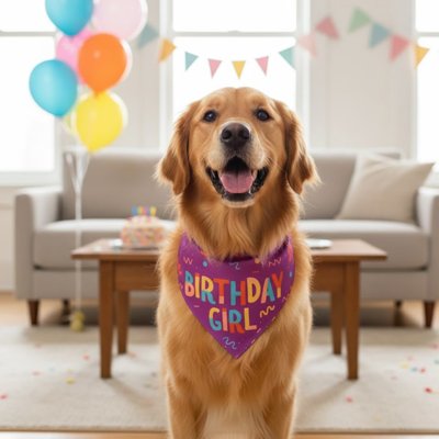 Labrador femmelle avec Bandana Chien motifs anniversaire