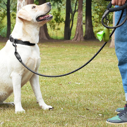 laisse-chien-corde-noire-poignee-ergonomique-epaisse-luminarowp
