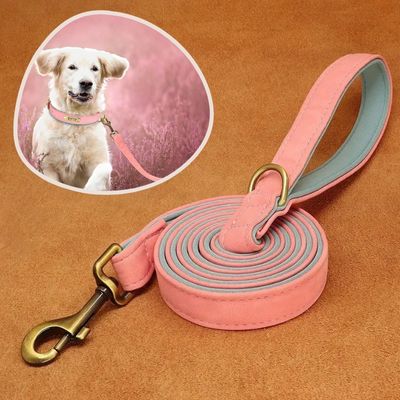 laisse-chien-cuir-rose