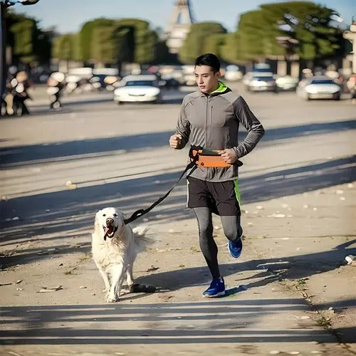 laisse-main-libre-chien-orange-trekking-aventure-canicrosse-runleash