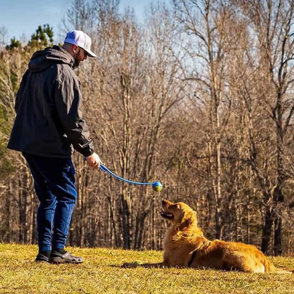 Lanceur de balle pour chien FetchJet bleu exercices