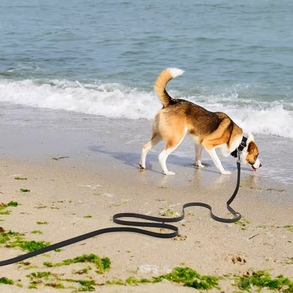 longe-pour-chien-noire-robuste-traction-motif-vague-easyrunning