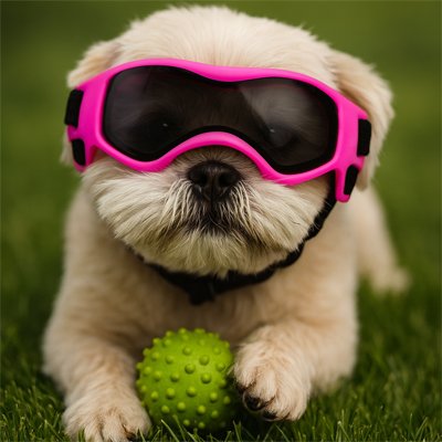 Lunette pour chien​ rose design robuste 