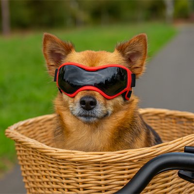 Lunette pour chien​ rouge robuste protection uv