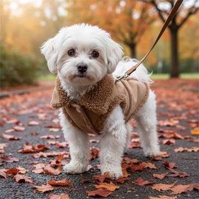 Manteau Chien avec fausse fourrure marron confortable