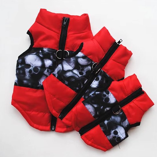 Manteau chien motif tête de mort  thermique