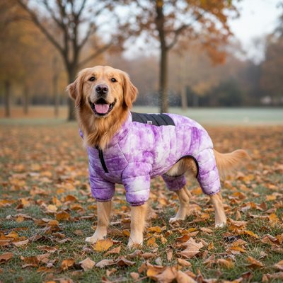 Manteau impermeable chien tendance violet marbre 