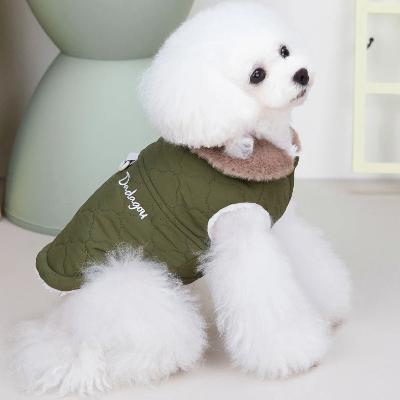 manteau-petit-chien-vert-kaki-design-col-fourrure-mypacha