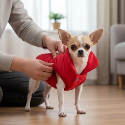 Manteau pour Chien rouge polaire thermique chiwawa