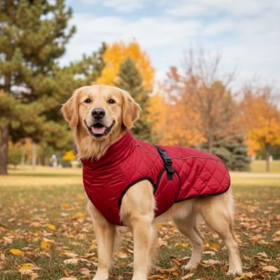 Manteau pour Chien sur labrador blanc qualité premium réflechissant