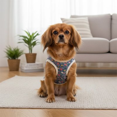 Manteau Pour Petit Chien bleu à fleur 