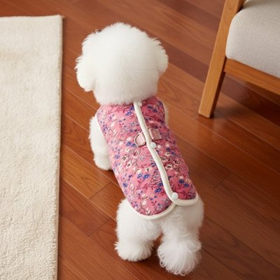 Manteau Pour Petit Chien rose à fleur mignon