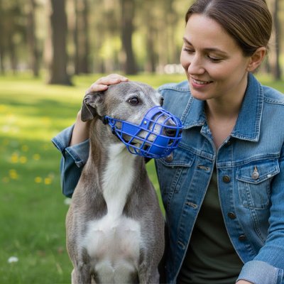 Muselière chien​​ HarmoPaw bleue ajustable