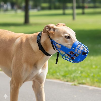 Muselière chien​​ HarmoPaw bleue rélgable