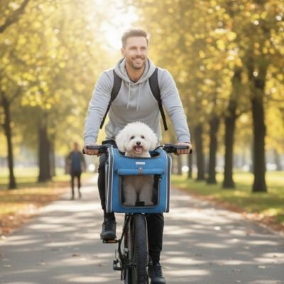 Panier à vélo pour Chien PawRide bleu promenade parc