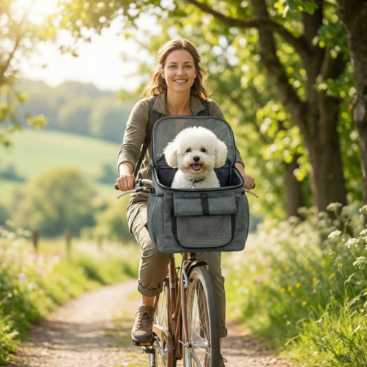panier pour velo pour chien bikepaw design gris