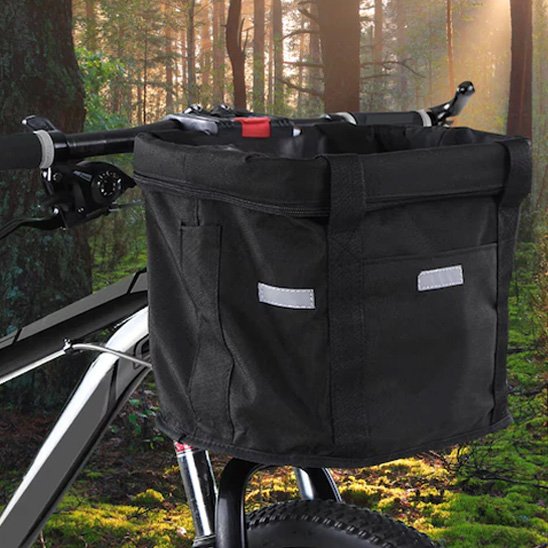 Panier velo chien noir design réfléchissant confortable
