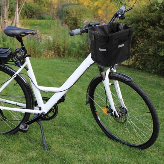 Panier velo chien noir design rigide 