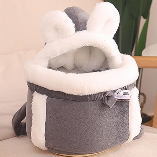 Porte chien PawNest gris blanc moelleux