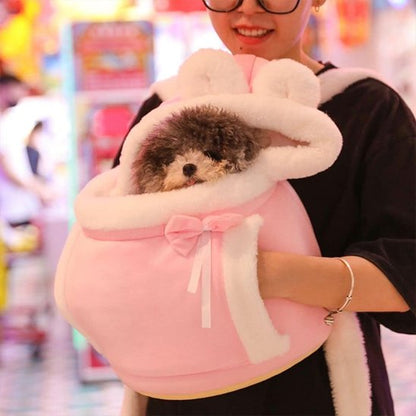 Porte chien PawNest rose blanc doux