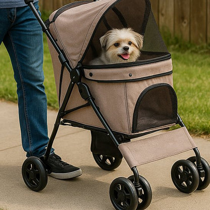 poussettes pour Chiens  PuppyPousse beige pliable