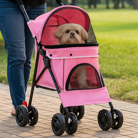 poussettes pour Chiens  PuppyPousse rose confortable 
