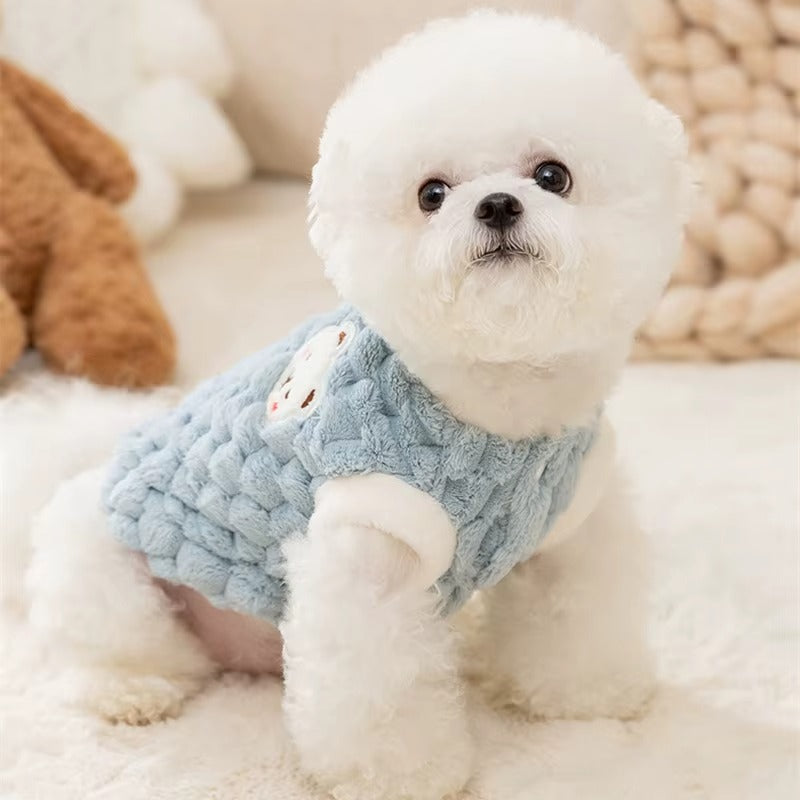 pull-pour-chien-bleu-clair-raye-cozypaws